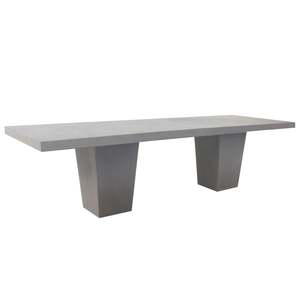 Concrete Dining Tables: Raw Concrete Tapered Outdoor Dining Table