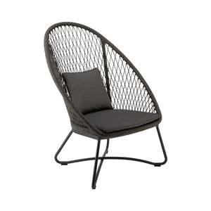 Outdoor Lounge Chairs: Zaha Outdoor High Back Cross Weave Lounge Chair (Agora® Panama Coal)