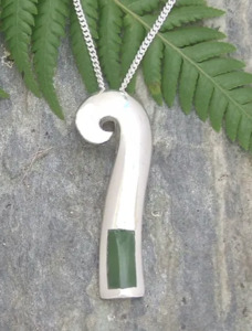 Products: Inspired by Uenuku Greenstone Silver Necklace