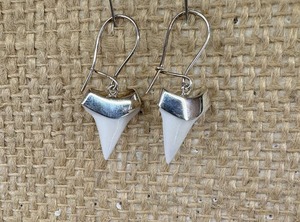 Products: Niho Mako Shark Tooth Silver Capped Earrings