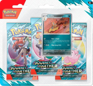 Pokemon Sealed: Pokemon: Mega Evolution: Journey Together: Sealed 3 Booster Pack: Scrafty Art (English)
