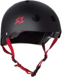 S-One Helmet Lifer Black Matte/Red Straps