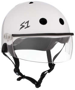 Protective Gear: S-One Helmet Lifer with Visor White Gloss