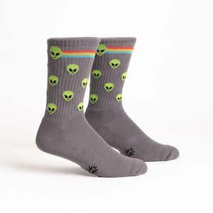 Sock It To Me Athletic Ribbed Crew Socks Aliens