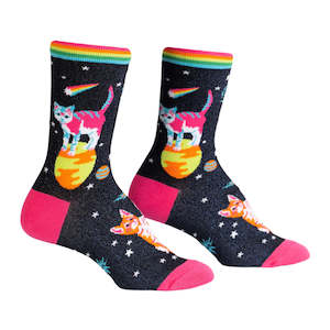Gifts: Sock It To Me Medium Crew Socks Space Cats