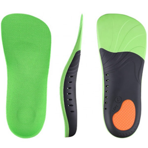 Insoles: Orthotic shoe insoles: 3/4 length arch support