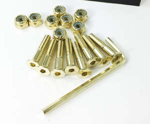 Skateboard Hardware: Trinity Bolts 1 inch Gold Allen