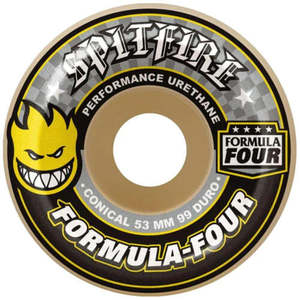 Wheels Bearings Bundle: Spitfire Wheel F499D 54 Conical Yellow Print