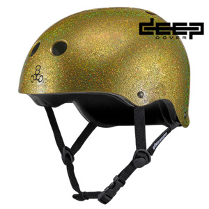 Protective Gear: Triple 8 Deep Cover Helmet Gold Glitter