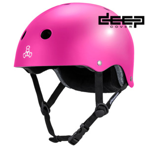 Protective Gear: Triple 8 Deep Cover Helmet Pink Glossy