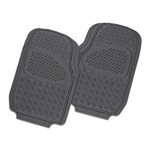 Velocity 2-Piece Grey Rubber Car Mat