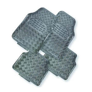 Venom 4-Piece Carbon Rubber/Aluminium Look Car Mat
