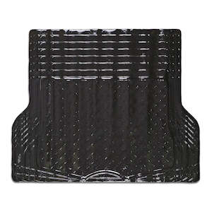Aluminium Look 1-Piece Black Rubber/Aluminium Look Boot Mat
