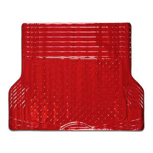 Aluminium Look 1-Piece Boot Mat - Red [Rubber/Aluminium Look]