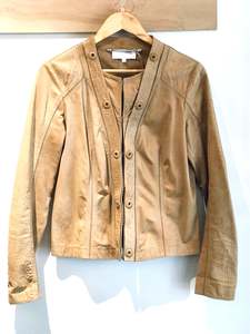 Frontpage: Escada Tan Leather Jacket
