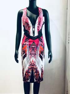 Roberto Cavali Printed Cocktail Dress