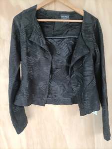 World: World - Black Embossed Waterfall Blazer - Size S