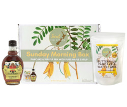 Gift Hampers Bundles: Sunday Morning Box with Buttermilk Pancake & Waffle Mix and 100% Pure Maple Syrup