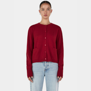 Dolly Cashmere Cardigan Red Dahlia