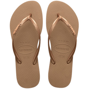 Havaianas: Slim Logo Metallic - Rose Gold