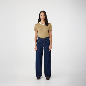 Outland Denim: Avril Mid Slouchy Wide Jean - Nightfall