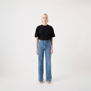 Ellie High Wide Jean - Mid Blue