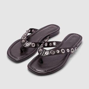Brie Leon: Eyelet Sandal - Burnt Coffee