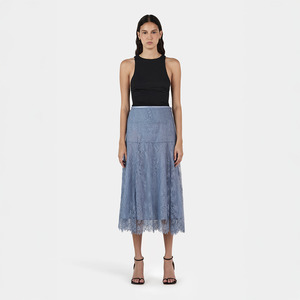 Hansen Gretel: Emanuel Lace Skirt - Steel