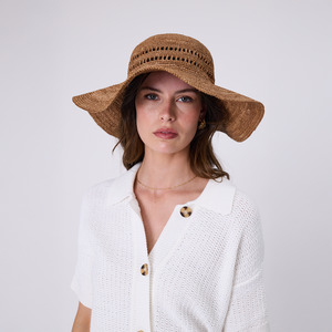Mykonos Wide Brim Hat - Tea