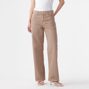 Olive Mid Slouchy Wide Jean - Mushroom