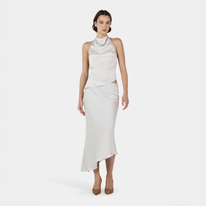 Skirts: Lucie Asymmetric Skirt - Silver