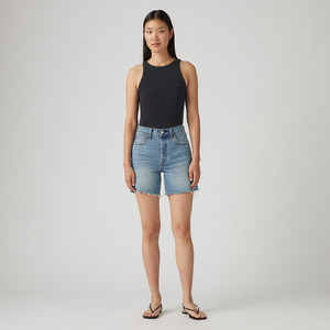 Shorts: 501 Original High Rise Mid Thigh Shorts - Ticked & Untied