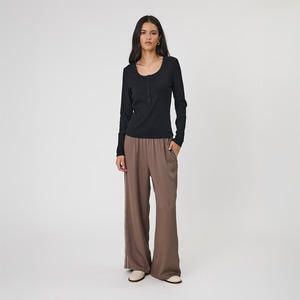 Echo Rib Henley - Black