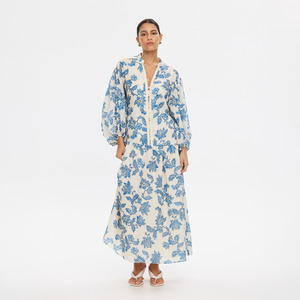 Bluebell Maxi Dress - Blue Ecru