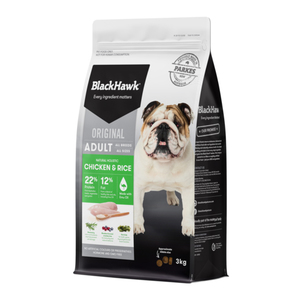 Products: BLACK HAWK ORIGINAL ADULT: CHICKEN & RICE – Seeds & Cereals (2000)