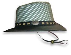 Products: Distressed Leather / Mesh Hat Wide Brim - Selke NZ high quality handcrafted leather & fabric hats
