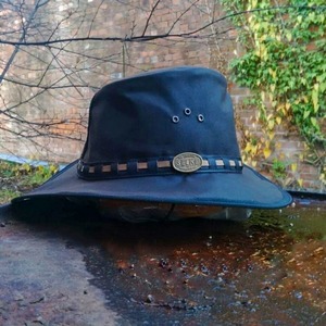 Products: The Oilskin Hat With Flyband - Selke NZ high quality handcrafted leather & fabric hats