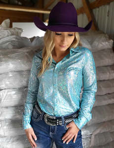 Cowgirl Tuff Mint Sparkle Pullover Shirt