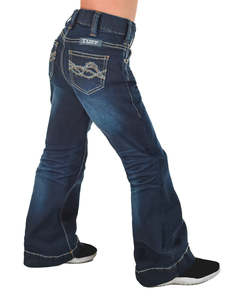 Kids Jeans And Clothing: Cowgirl Tuff Girls Dark DFMI Pull On Jeans