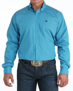 Cinch Blue Patterned Mens Shirt