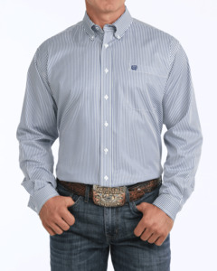 Cinch Mens Navy Striped Shirt