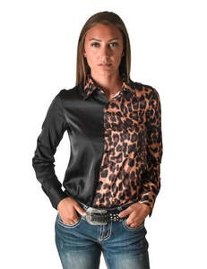 Black Friday Sale: Cowgirl TuffHalf Leopard Pullover Rodeo Shirt