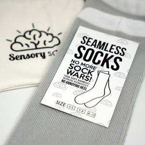 Clothing: Seamless Socks-Grey with white band 2 Pack
