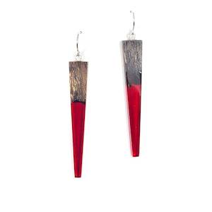 Earrings: Pohutukawa Red Ruby Earrings