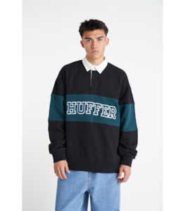 Products: Huffer Mens Grand Rugby Crew - Black