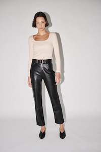 Jeans: Nico Straight Leather - Black