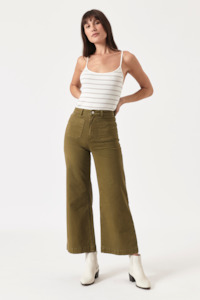 Rollas Womens: Sailor Jean - Army Green