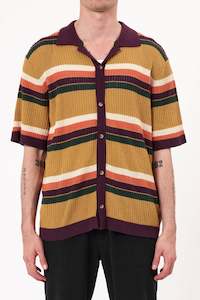 Mens Shirts: Bowler Rib Knit Shirt - Multi Stripe