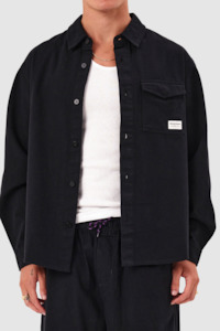 Jackets: A5 Toretto Canvas Shacket - Black Magic