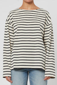 Neuw Womens 1: Resort Stripe LS T-Shirt - Ivory